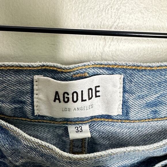 AGOLDE The Criss Cross Upsized Jeans Suburbia Light Wash Sz 33 {3V33} - Picture 5 of 6